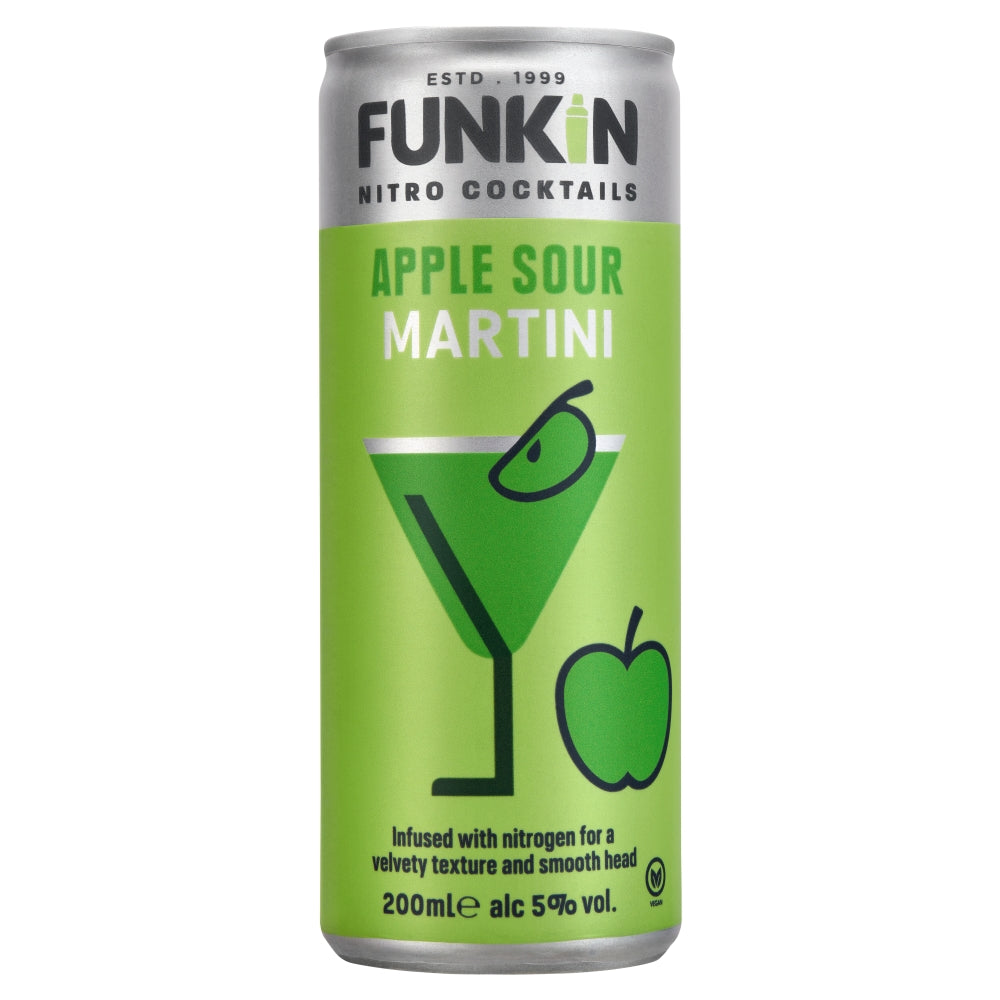 FUNKIN NITRO COCKTAILS APPLE SOUR MARTINI (12X200ML) 5%