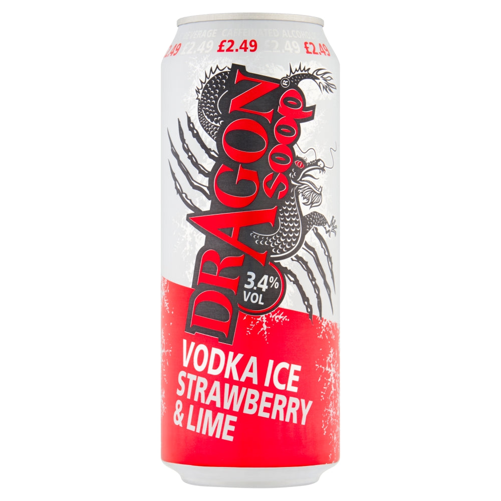DRAGON SOOP VODKA ICE STRAWBERRY & LIME PM £2.49 (8X500ML) 3.4%