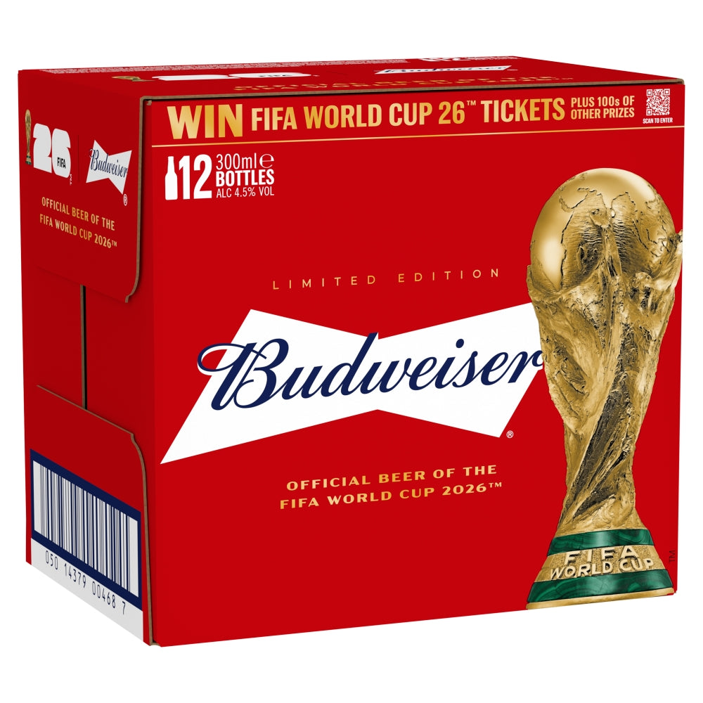 BUDWEISER 12PK BTLS (12X300ML) 4.5%