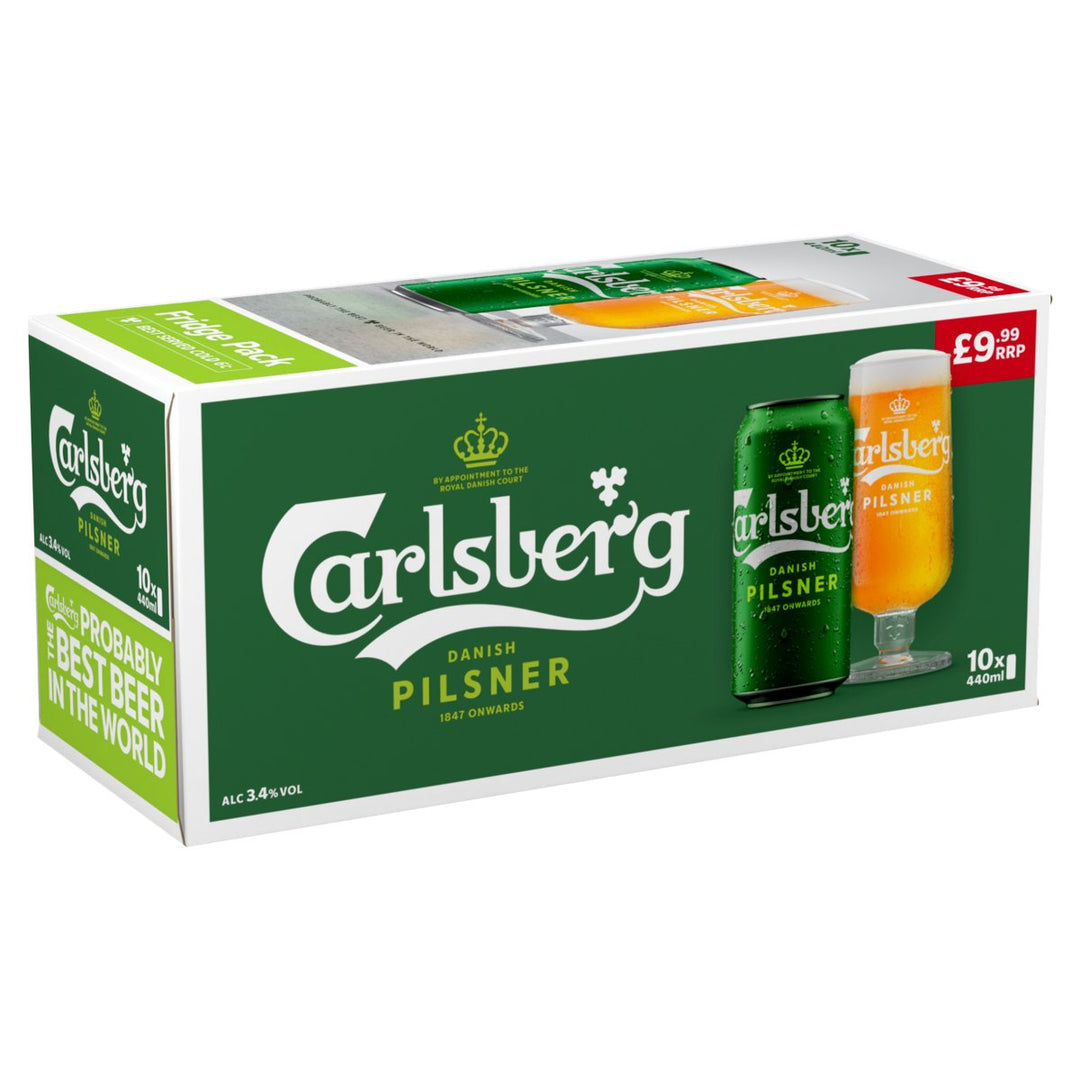 CARLSBERG CANS 10PK PMP £9.99 (2X10X440ML) 3.4%