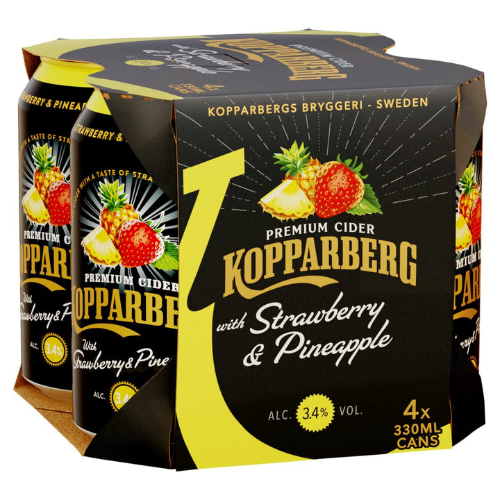 KOPPARBERG STRAWBERRY & PINEAPPLE 4PK CANS