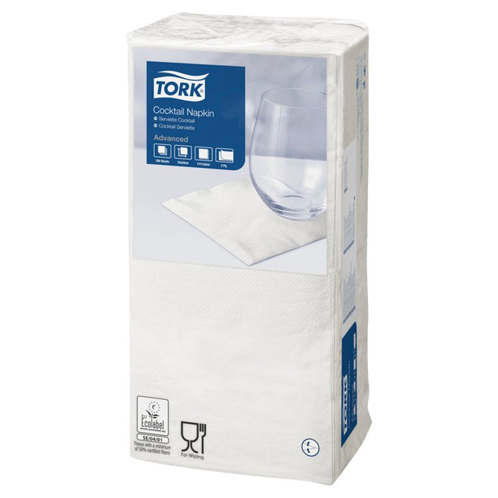 TORK COCKTAIL NAPKIN WHITE