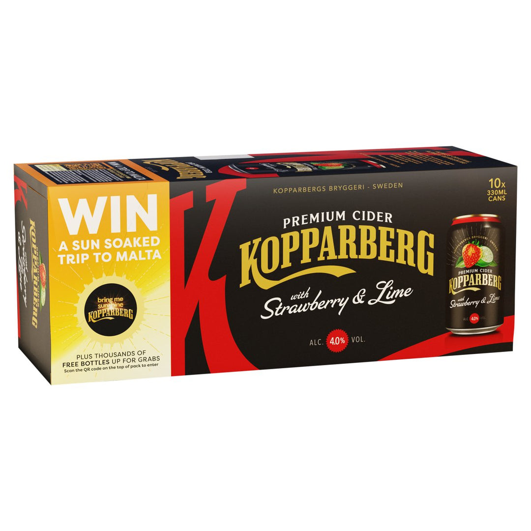 KOPPARBERG 10PK CANS STRAW & LIME 330ML