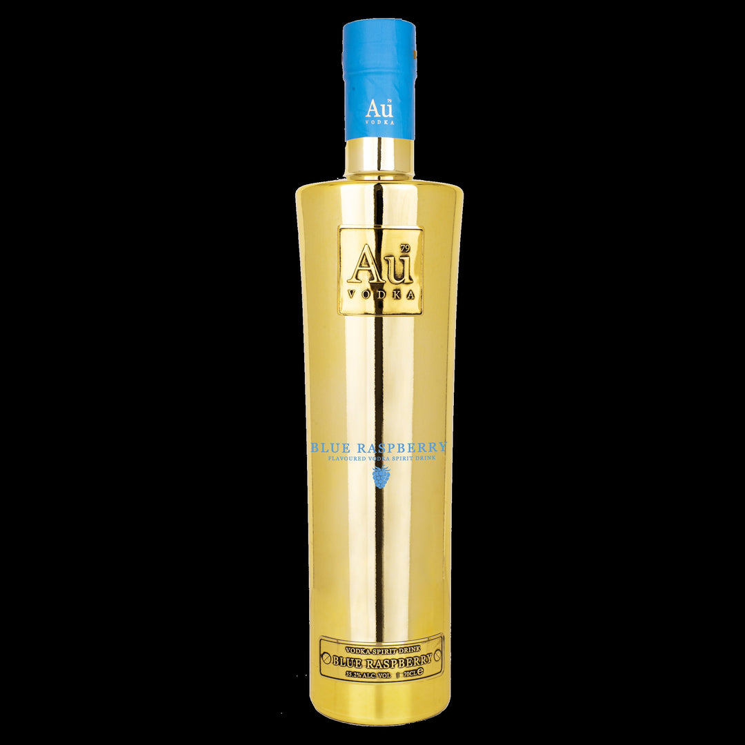 AU VODKA BLUE RASPBERRY SPEED POURER &GLASS 700ML