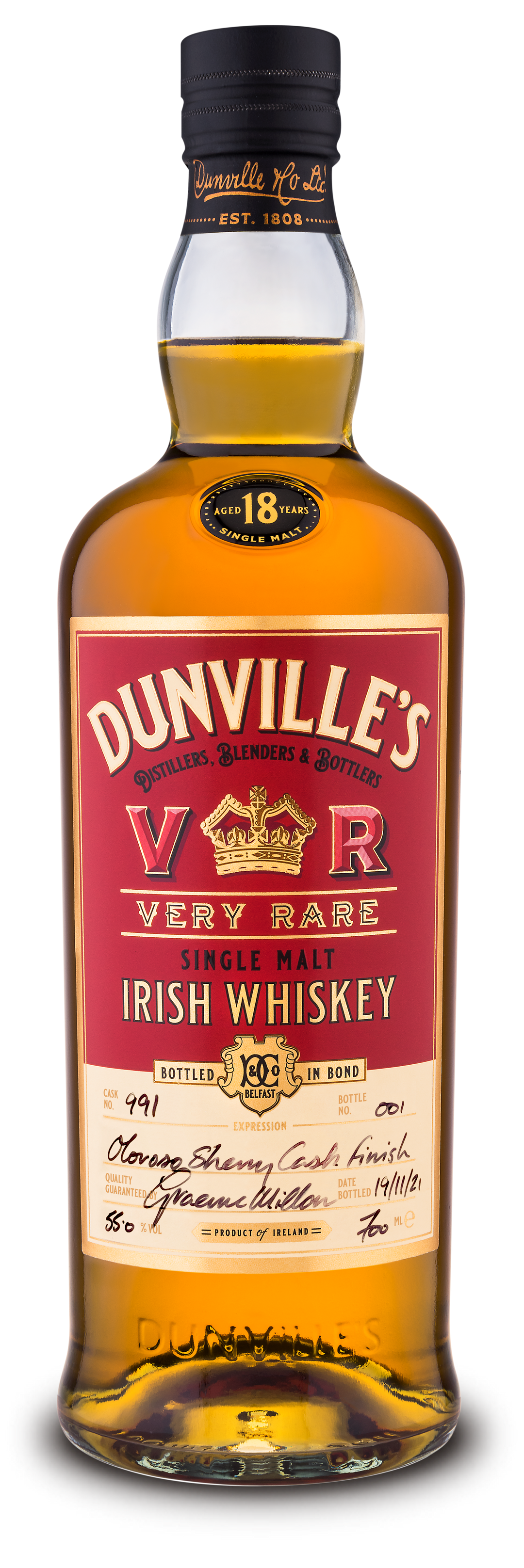 DUNVILLES 18Y IRISH WHISKEY 700ML (SINGLE UNIT)