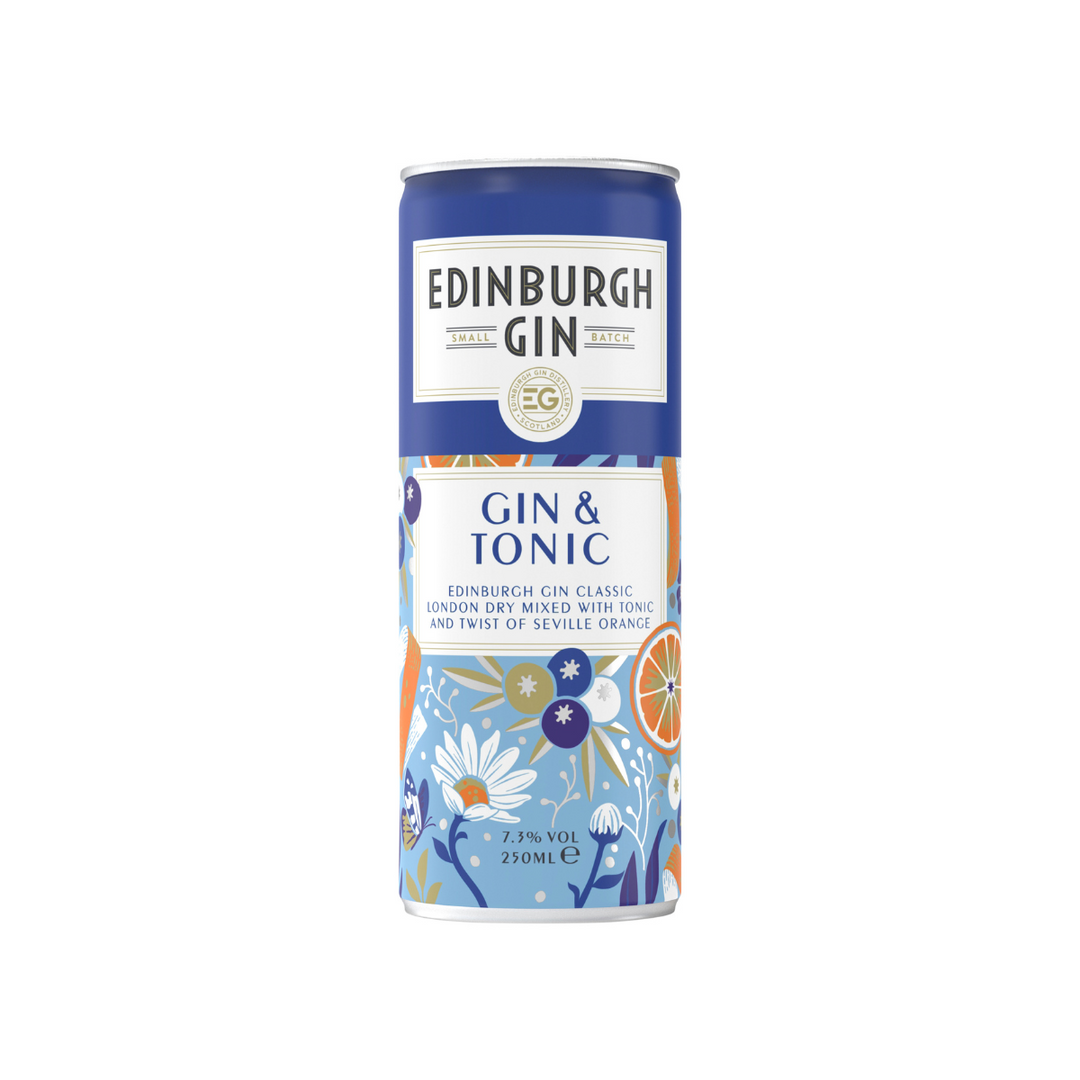 EDINBURGH GIN & TONIC CANS 250ML
