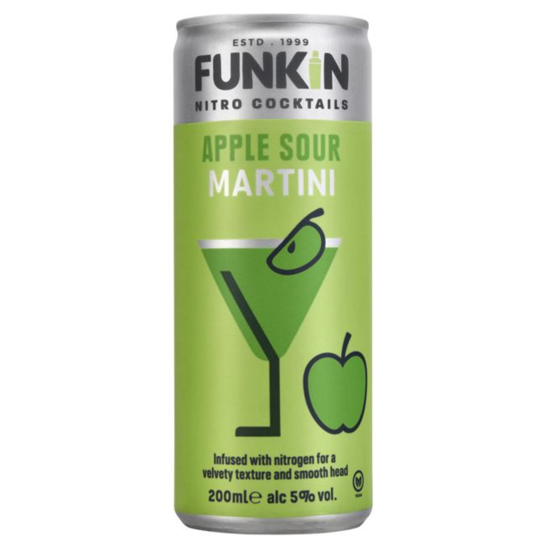 FUNKIN NITRO COCKTAILS APPLE SOUR MARTINI (12X200ML) 5%