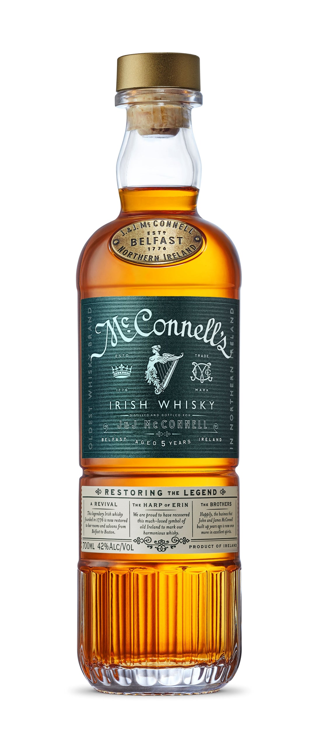 MCCONNELLS 5YO IRISH WHISKEY 700ML (SINGLE UNIT) 42%  MRPNI ONLY
