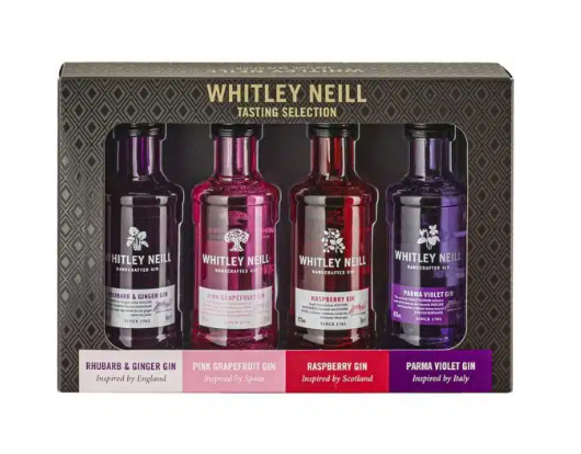 WHITLEY GIN TASTING MINI (R&G,PINK,PARMA,RASP) 4X50ML