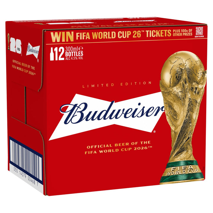 BUDWEISER 12PK BTLS (12X300ML) 4.5%